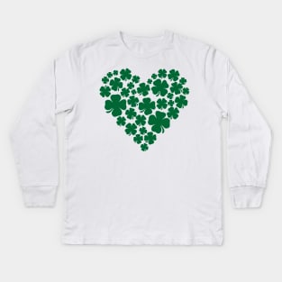 Shamrock Heart - St Paddys Kids Long Sleeve T-Shirt